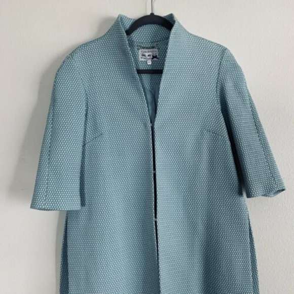 Yoana Baraschi Roman Tile Blue Swing Coat - Picture 7 of 8
